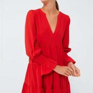 Tuckernuck Pomander Place Red Crepe Kenzo Dress, size Medium.